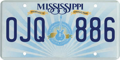 MS license plate OJQ886