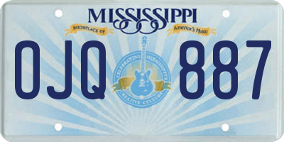 MS license plate OJQ887