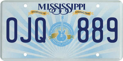 MS license plate OJQ889