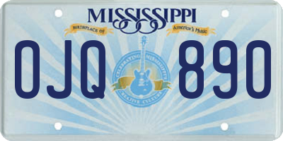 MS license plate OJQ890
