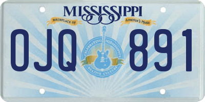 MS license plate OJQ891