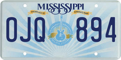 MS license plate OJQ894
