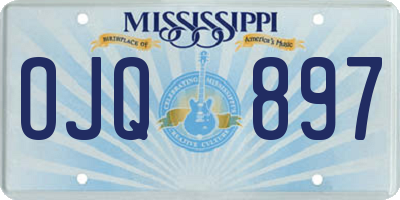 MS license plate OJQ897