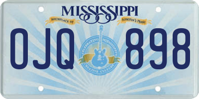 MS license plate OJQ898