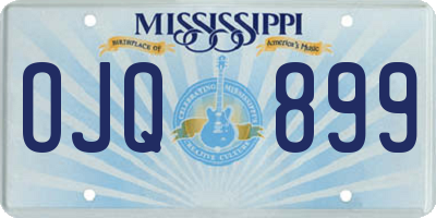 MS license plate OJQ899