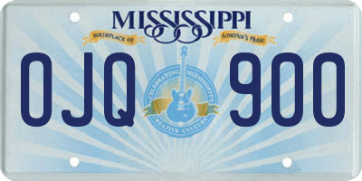 MS license plate OJQ900