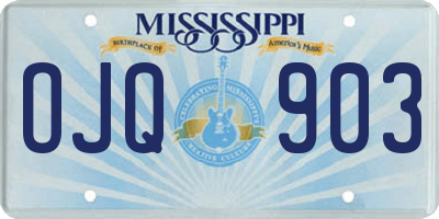 MS license plate OJQ903