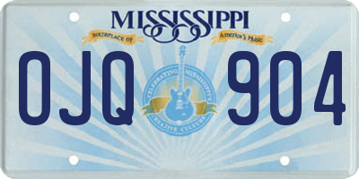MS license plate OJQ904