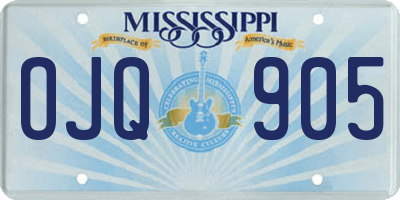 MS license plate OJQ905