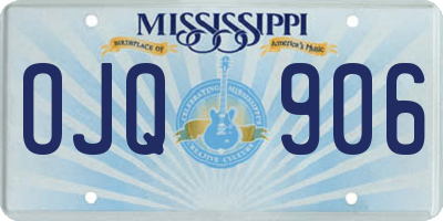 MS license plate OJQ906