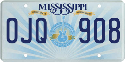 MS license plate OJQ908
