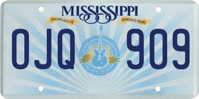 MS license plate OJQ909
