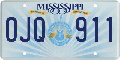 MS license plate OJQ911