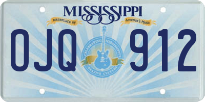 MS license plate OJQ912