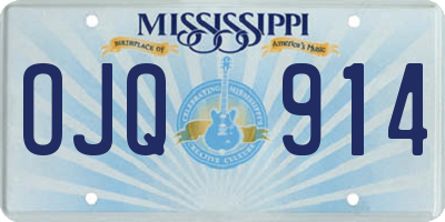 MS license plate OJQ914
