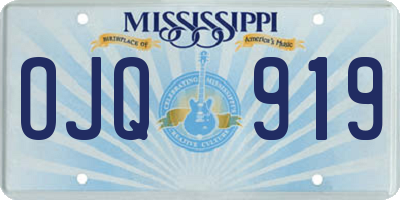 MS license plate OJQ919