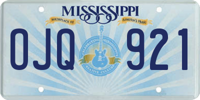 MS license plate OJQ921