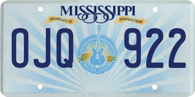 MS license plate OJQ922