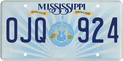 MS license plate OJQ924