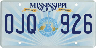 MS license plate OJQ926