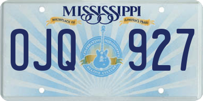 MS license plate OJQ927