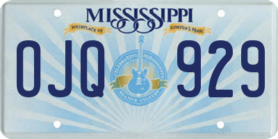 MS license plate OJQ929