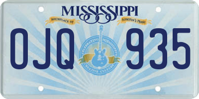 MS license plate OJQ935