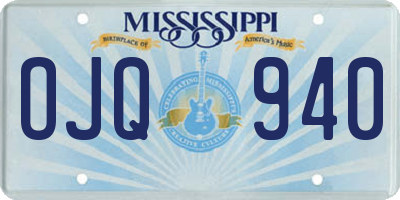 MS license plate OJQ940