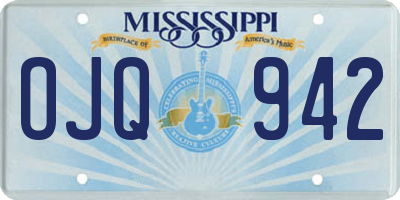 MS license plate OJQ942