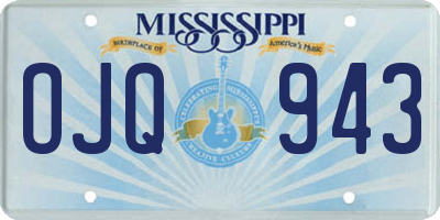 MS license plate OJQ943