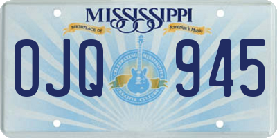 MS license plate OJQ945