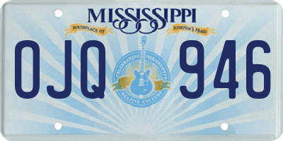 MS license plate OJQ946
