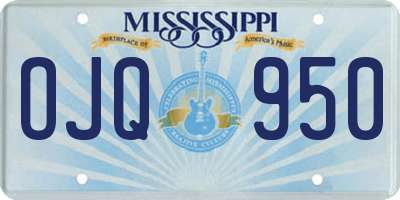 MS license plate OJQ950