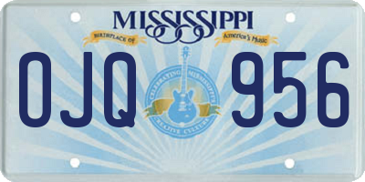 MS license plate OJQ956