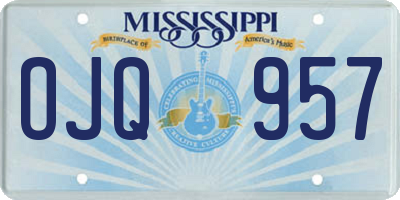 MS license plate OJQ957