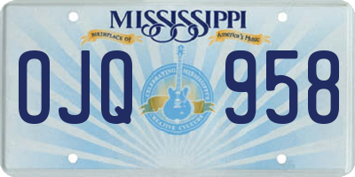 MS license plate OJQ958