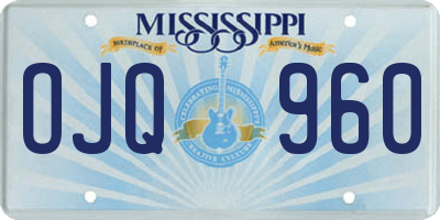 MS license plate OJQ960