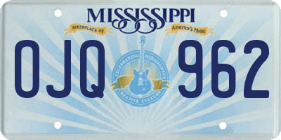 MS license plate OJQ962