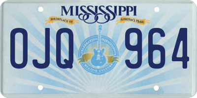 MS license plate OJQ964