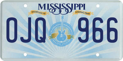 MS license plate OJQ966
