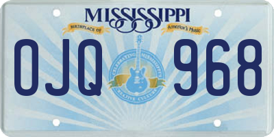 MS license plate OJQ968