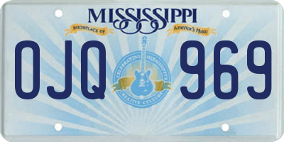 MS license plate OJQ969