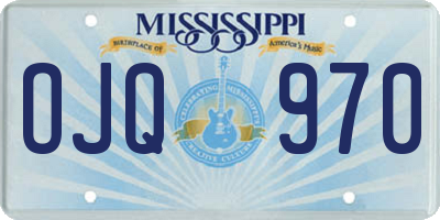 MS license plate OJQ970