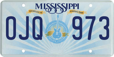 MS license plate OJQ973