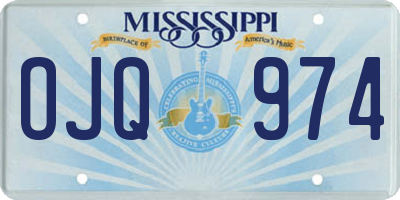 MS license plate OJQ974