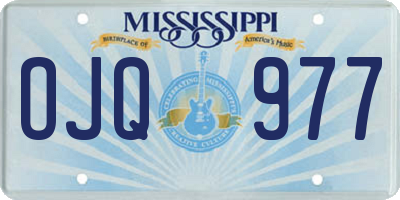 MS license plate OJQ977