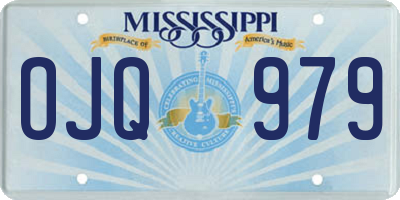 MS license plate OJQ979