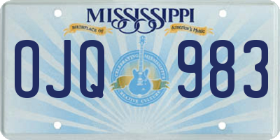 MS license plate OJQ983