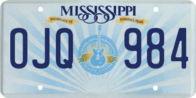 MS license plate OJQ984