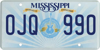 MS license plate OJQ990
